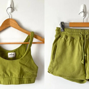 AzurFit Lounge Set Sweat Shorts and Crop Tank Matcha Green Size Small